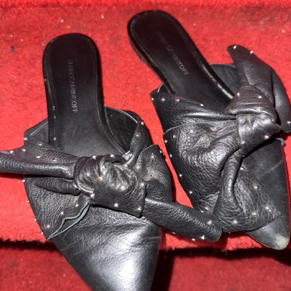 Rebecca Minkoff Shoes - Rebecca Minkoff Black Studded Leather Mules